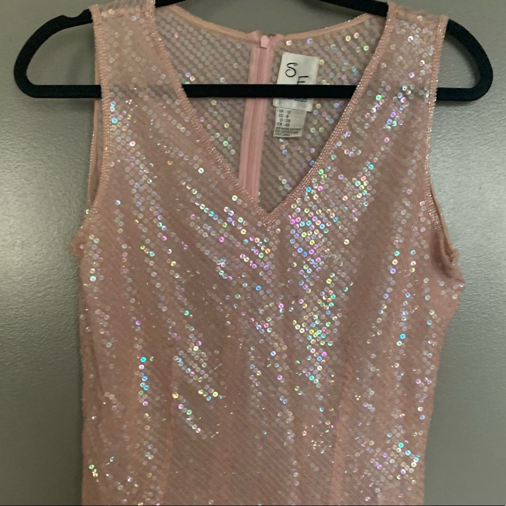 Silk Pink Sequined Blouse - never worn